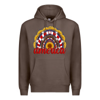 Coffee america sunflower rainbow Premium Hoodie - Artiststas