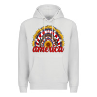 Dove Grey america sunflower rainbow Premium Hoodie - Artiststas