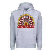 Heather Grey america sunflower rainbow Premium Hoodie - Artiststas