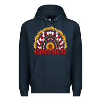 Navy america sunflower rainbow Premium Hoodie - Artiststas