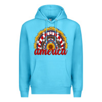 Ocean Blue america sunflower rainbow Premium Hoodie - Artiststas
