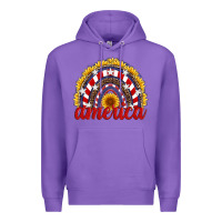 Purple america sunflower rainbow Premium Hoodie - Artiststas