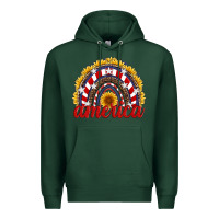 Sports Green america sunflower rainbow Premium Hoodie - Artiststas