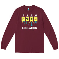 Burgundy stem education science tech engineering maths Long Sleeve Tee - linhVisuals
