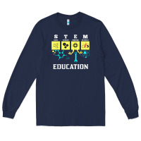 Navy stem education science tech engineering maths Long Sleeve Tee - linhVisuals