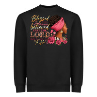 Black Blessed is she who has believed afro woman Heavyweight Sweatshirt - RanaPortraitStore