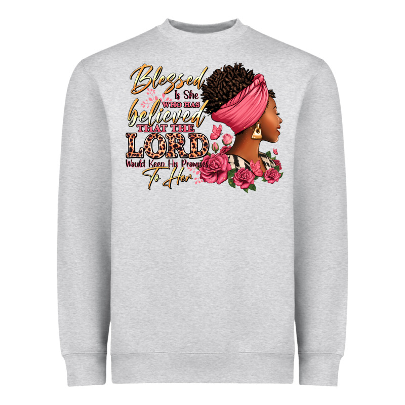 Blessed Is She Who Has Believed Afro Woman Heavyweight Sweatshirt by RanaPortraitStore | Teevron