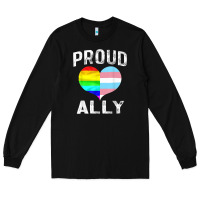 Proud Ally Lgbt Rainbow Heart Gay Pride Month Long Sleeve Tee | Teevron