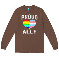 Chestnut proud ally lgbt rainbow heart gay pride month Long Sleeve Tee - linhVisuals