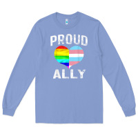 Colony Blue proud ally lgbt rainbow heart gay pride month Long Sleeve Tee - linhVisuals