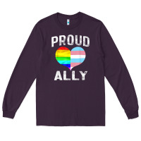 Plum proud ally lgbt rainbow heart gay pride month Long Sleeve Tee - linhVisuals
