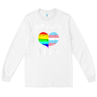 White proud ally lgbt rainbow heart gay pride month Long Sleeve Tee - linhVisuals