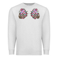 Oatmeal Heather easter hands skeleton Premium Sweatshirt - Jasminsmagicworld