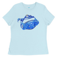 Baby Blue Chin Guard Fa Element 1 Ladies Tee - FaDigitalArtStudio
