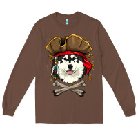 Chestnut alaskan malamute pirate dog halloween Long Sleeve Tee - linhVisuals