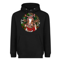 Black Brown Cow Christmas Heavyweight Hoodie - RanaPortraitStore