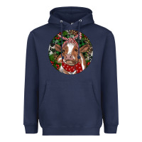 Navy Brown Cow Christmas Heavyweight Hoodie - RanaPortraitStore