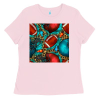Bubblegum Pink american football helmet with leopard and gemstone Ladies Tee - BundleAndBundleShop