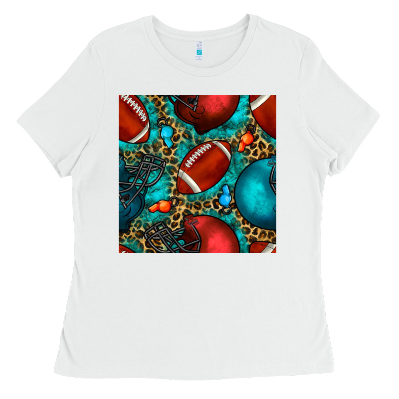 American Football Helmet With Leopard And Gemstone Ladies Tee by BundleAndBundleShop | Teevron