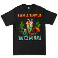 Black I Am A Simple Woman Camping Frappe Premium Tee - FaDigitalArtStudio