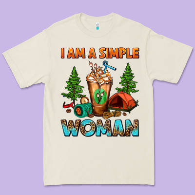 I Am A Simple Woman Camping Frappe Premium Tee Designed By Fadigitalartstudio