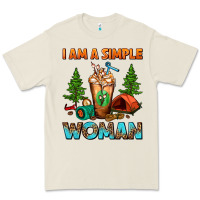 Bone I Am A Simple Woman Camping Frappe Premium Tee - FaDigitalArtStudio