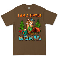 Cacao I Am A Simple Woman Camping Frappe Premium Tee - FaDigitalArtStudio