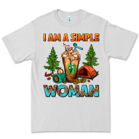 Dove Grey I Am A Simple Woman Camping Frappe Premium Tee - FaDigitalArtStudio