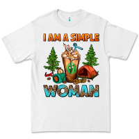 White I Am A Simple Woman Camping Frappe Premium Tee - FaDigitalArtStudio