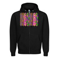 Black mardi gras brushstrokes Zipper Hoodie - RanaPortraitStore