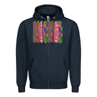 Navy mardi gras brushstrokes Zipper Hoodie - RanaPortraitStore