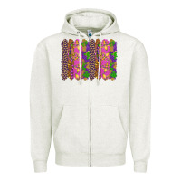 Oatmeal Heather mardi gras brushstrokes Zipper Hoodie - RanaPortraitStore