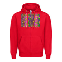 Red mardi gras brushstrokes Zipper Hoodie - RanaPortraitStore
