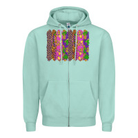 Seafoam mardi gras brushstrokes Zipper Hoodie - RanaPortraitStore