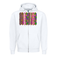 White mardi gras brushstrokes Zipper Hoodie - RanaPortraitStore