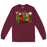 Burgundy Nurse Juneenth Long Sleeve Tee - CowhideDigitalArt