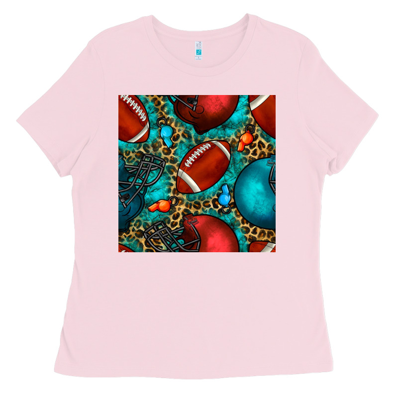 American Football Helmet With Leopard And Gemstone Ladies Tee by BundleAndBundleShop | Teevron