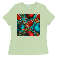 Matcha american football helmet with leopard and gemstone Ladies Tee - BundleAndBundleShop