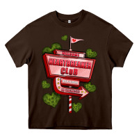 Chocolate Brown heartbreaker club olivia Heavy Core Tee - OliviaCreatesArt