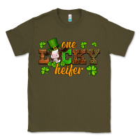Army Green st patricks one lucky heifer baby cow Classic Tee - Artiststas
