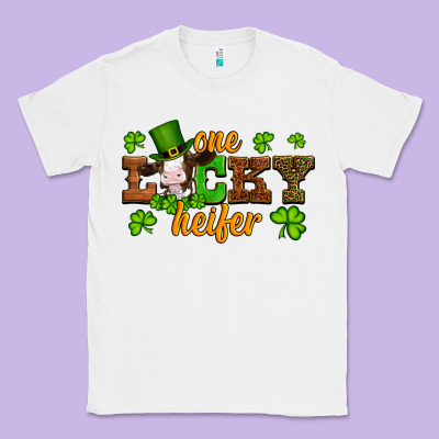 St Patricks One Lucky Heifer Baby Cow Classic Tee Designed By Artiststas