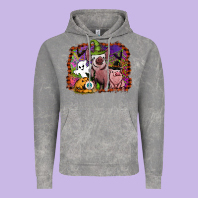 Halloween Pigs Vintage Hoodie Designed By Sublimationcraftshop