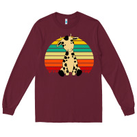 Burgundy africa animals african safari retro Long Sleeve Tee - linhVisuals