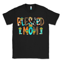 Black Blessed Mom Classic Tee - CowCowDesign
