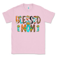 Bubblegum Pink Blessed Mom Classic Tee - CowCowDesign