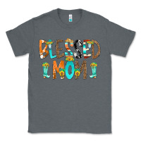 Charcoal Heather Blessed Mom Classic Tee - CowCowDesign