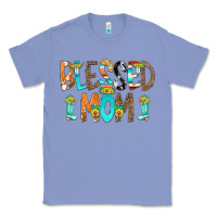 Colony Blue Blessed Mom Classic Tee - CowCowDesign