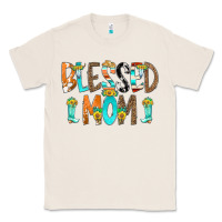 Natural Blessed Mom Classic Tee - CowCowDesign