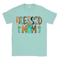 Seafoam Blessed Mom Classic Tee - CowCowDesign