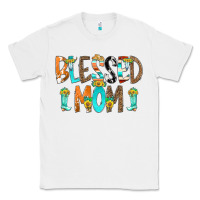 White Blessed Mom Classic Tee - CowCowDesign
